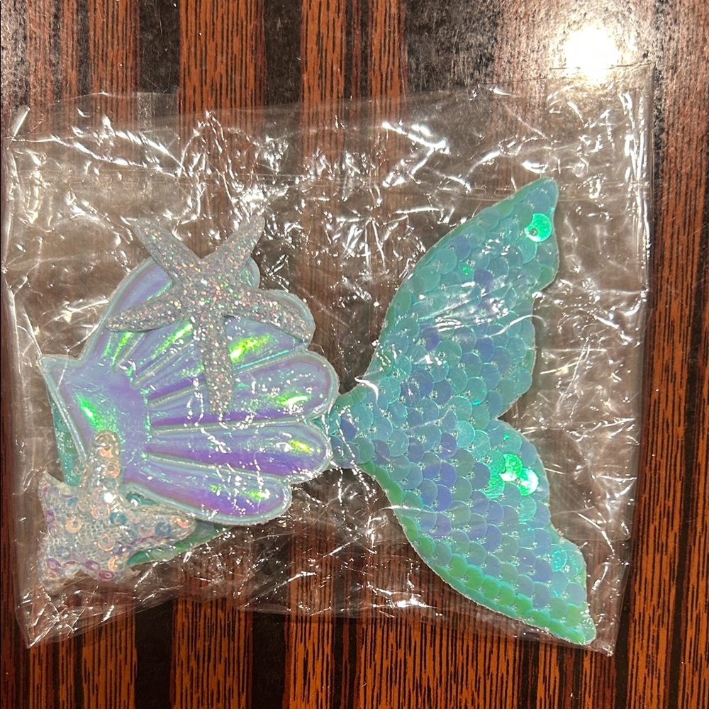 Shimmering mermaid blue hair clip